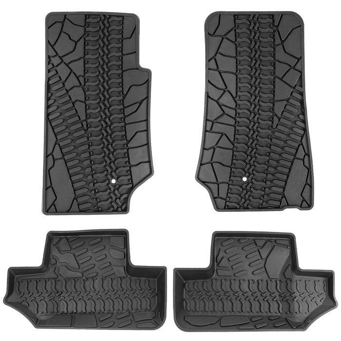 ‘07-’13 Jeep Wrangler JK 2-Door with Texture TPE Front & Rear Floor Mats