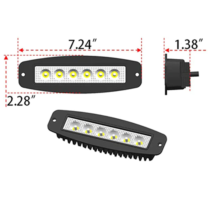 Sunpie Replacement 7.24 inch Rectangle Side LED Work Lights for Jeep Wrangler Front and Rear Bumper (2PCS)