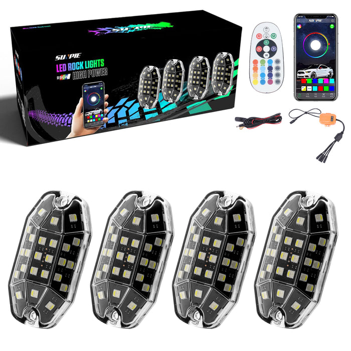 Sunpie Fifteen-Sided Series RGBW 33 LEDs LED Rock Lights (4/8/12/16 Pods)