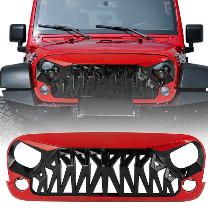 Jeep Wrangler JK/JKU Grilles Black/Red/White ABS Mustang