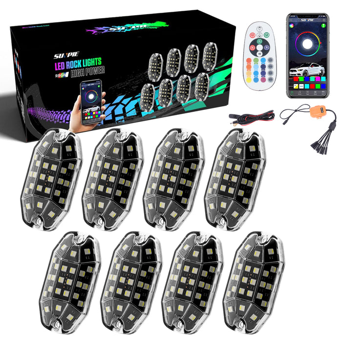 Sunpie Fifteen-Sided Series RGBW 33 LEDs LED Rock Lights (4/8/12/16 Pods)