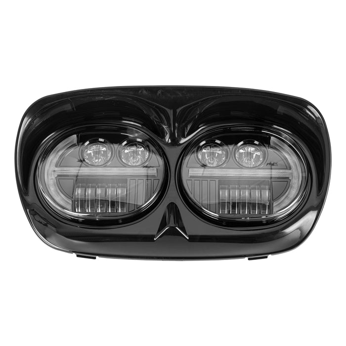 High-Performance Dual Visionz LED Headlight for '15-'25 Harley-Davidson Road Glide with Integrated DRL & Turn Signals