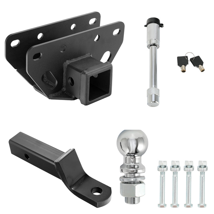 Bronco Trailer Hitch Ball Mount Kits, 2" Square Receiver, 2" Drop, 6,000 lbs. Includes 2" Ball and 2" Receiver Hitch