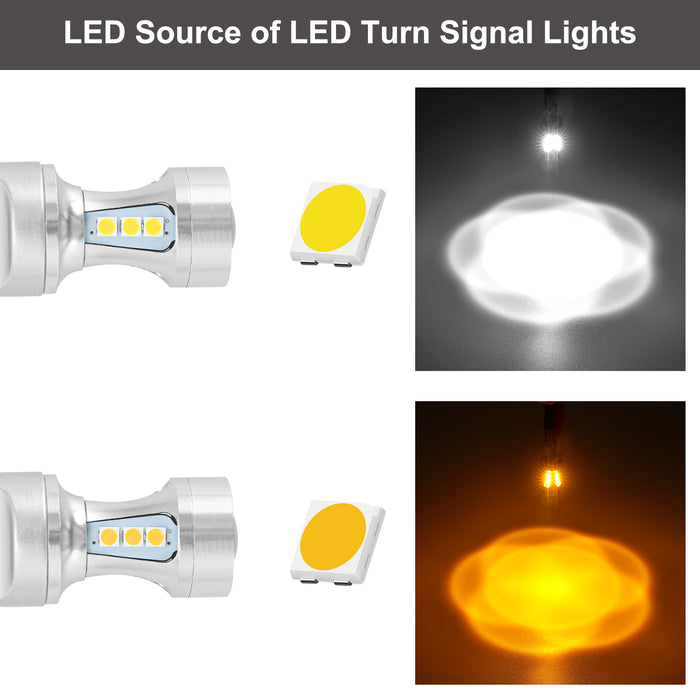 Jeep JL Front DRL and Turn Signal LED Bulbs Fits 2018+ Jeep Wrangler JL Sahara & Rubicon and 2019+ Jeep Gladiator Sahara & Rubicon