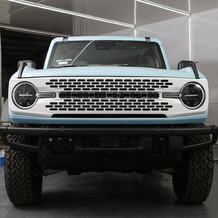 Ford Bronco Grille ABS Plastic White Black W/Letters and Camera Hole for 2021-2024 Ford Bronco