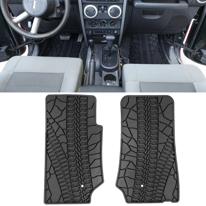 ‘07-’13 Jeep Wrangler JK 2-Door with Texture TPE Front & Rear Floor Mats