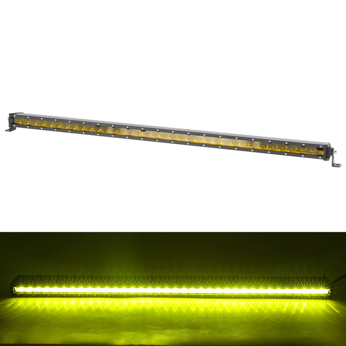 7/13/19/25/30/36/42/48 inch Single Row Amber Lens Flood 30W-240W Off Road LED Light Bars