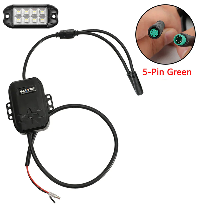 Replacement Series Connection RGB-W Rock Lights Control Box ( 4 or 12 Pods 5 Pin Green)