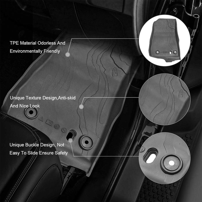 '18-'24 Jeep Wrangler JLU 4-Door Front & Rear TPE Floor Mats