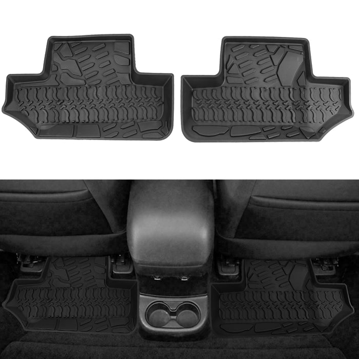 ‘07-’13 Jeep Wrangler JK 2-Door with Texture TPE Front & Rear Floor Mats