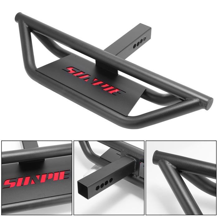 Carbon Steel Lockable Towing Hitch Steps for 2 Inch Receiver Compatible with Pickups Trucks Vans SUVs ATVs