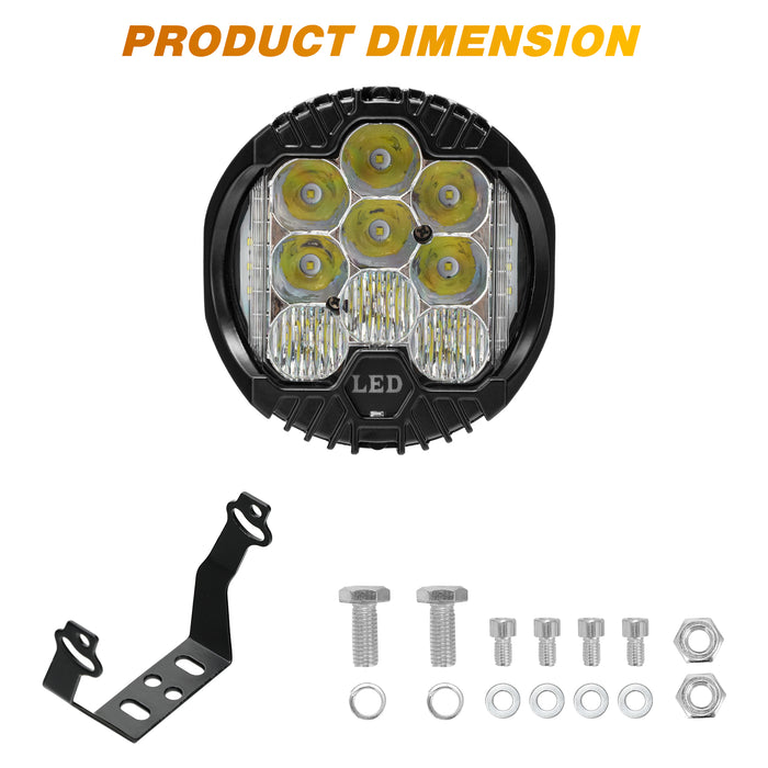 5" Round LED Offroad Lights Spot Beam for Pickup Trucks SUV UTV ATV 4x4