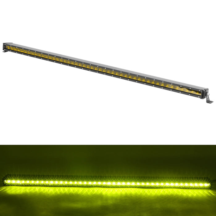 7/13/19/25/30/36/42/48 inch Single Row Amber Lens Flood 30W-240W Off Road LED Light Bars