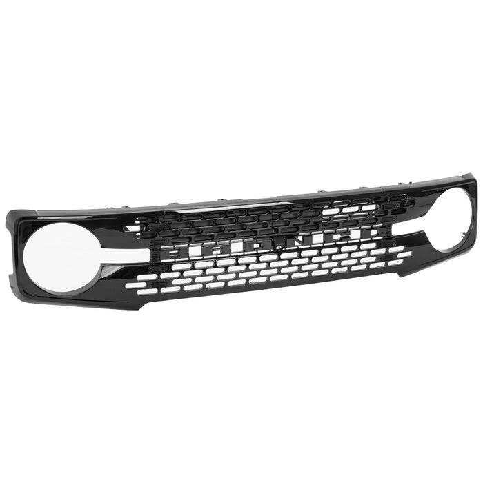 Ford Bronco Piano Black Grille with Letter Inserts - ABS Plastic