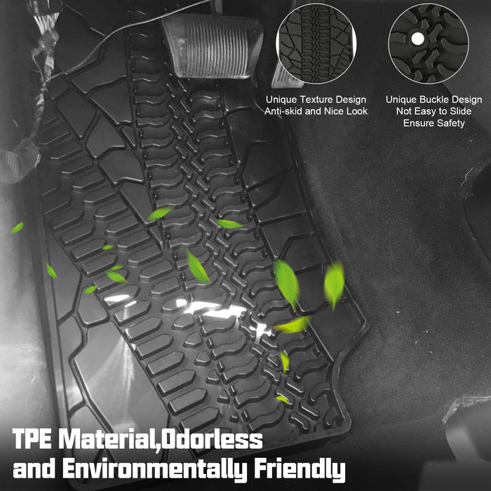 ‘07-’13 Jeep Wrangler JK 2-Door with Texture TPE Front & Rear Floor Mats