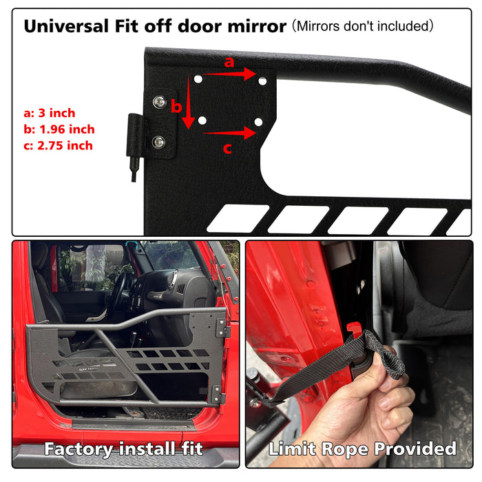 Jeep Gladiator and 2018+ Jeep Wrangler JLU 4-Door Tube Doors (4PCS)