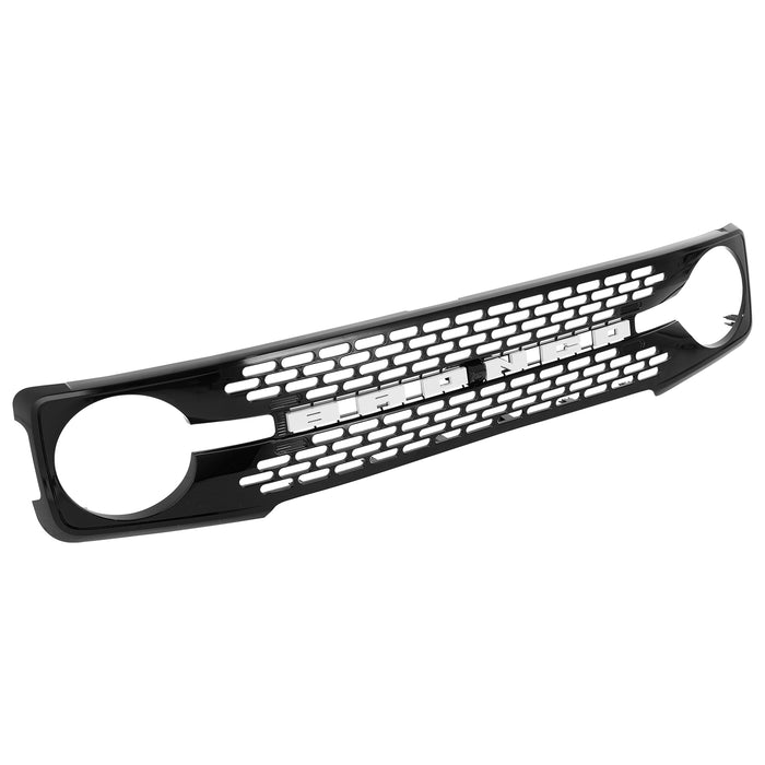 Ford Bronco Grille ABS Plastic White Black W/Letters and Camera Hole for 2021-2024 Ford Bronco