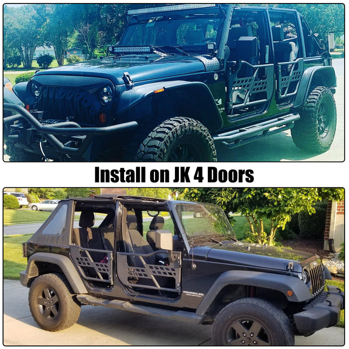 Jeep JKU Half Tube Doors Compatible with 2007-2018 Jeep Wrangler JKU 4-Door (4PCS)