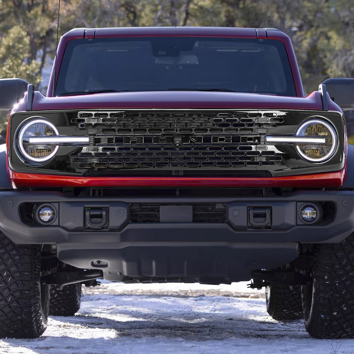 Ford Bronco Piano Black Grille with Letter Inserts - ABS Plastic