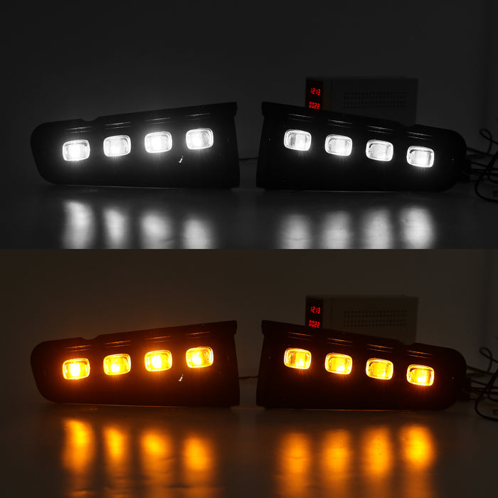 Ford Bronco Off-Road LED Fog Lights with DRLs, Turn Signals, 8 LED Beads 48W