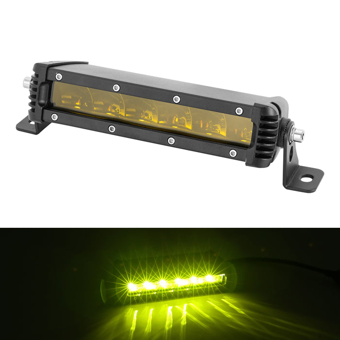 7/13/19/25/30/36/42/48 inch Single Row Amber Lens Flood 30W-240W Off Road LED Light Bars