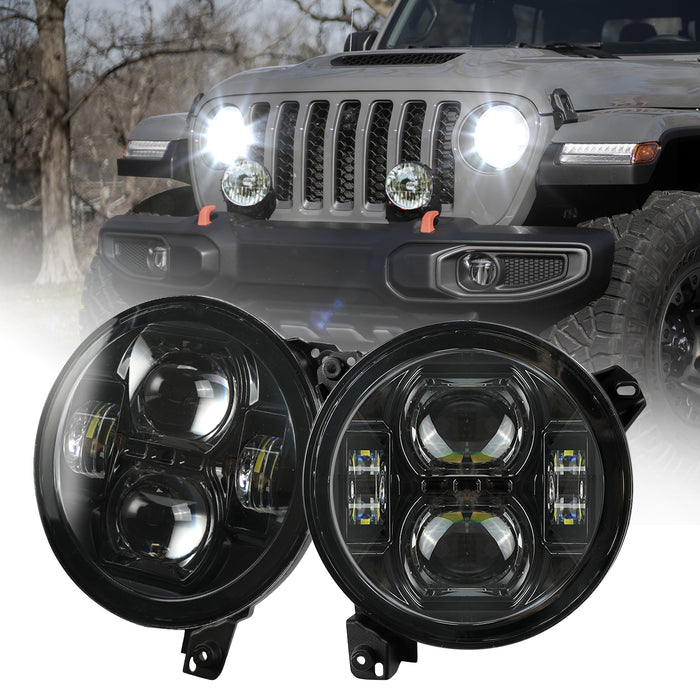 9 inch Black Daymaker High/Low Beam LED Leadlights for Jeep Wrangler and Jeep Gladiator