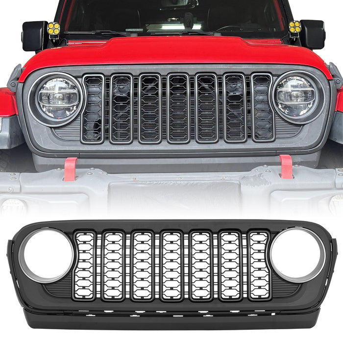 All-New Black and Silver Jeep Wrangler JL & Jeep Gladiator Grille