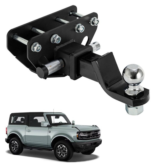 Bronco Trailer Hitch Ball Mount Kits, 2" Square Receiver, 2" Drop, 6,000 lbs. Includes 2" Ball and 2" Receiver Hitch