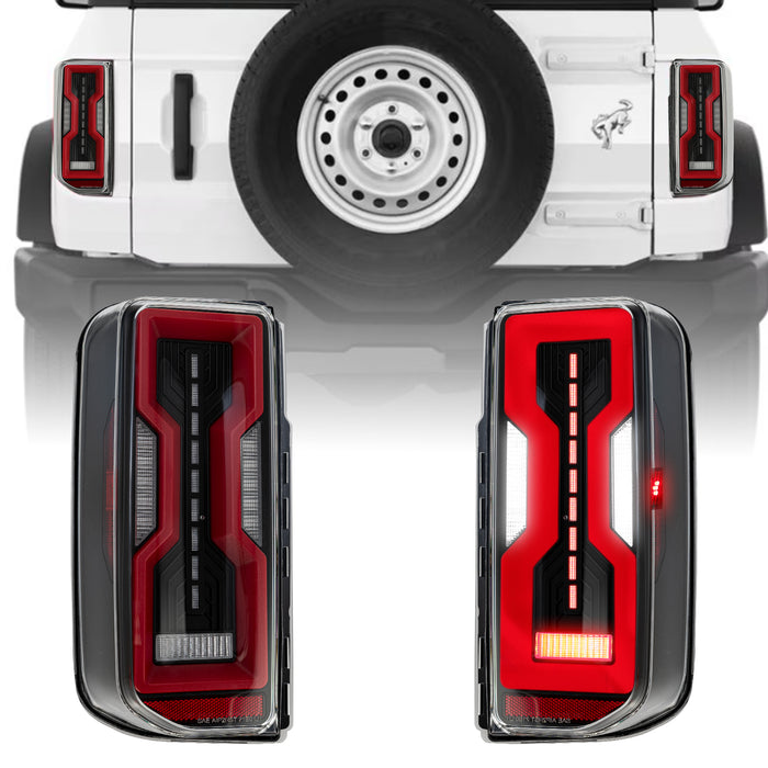 Ford Bronco LED Tail Lights ABS - Plastic Smoked and Clear