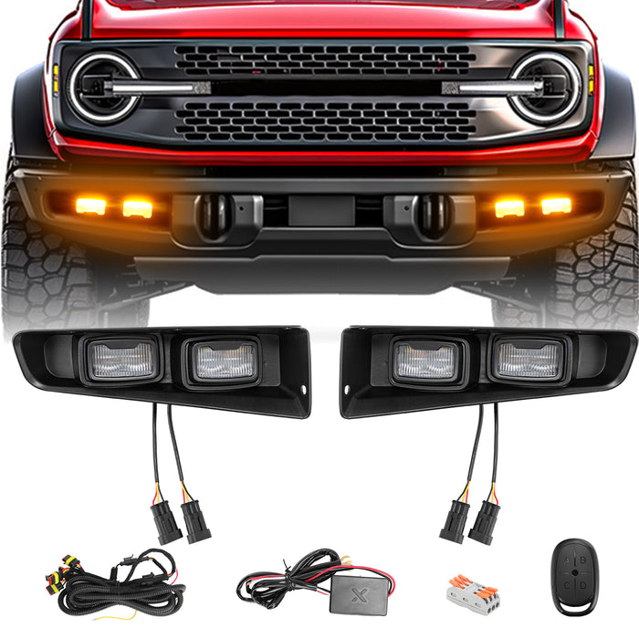 Ford Bronco Raptor LED Fog Lights with DRLs, Turn Signals, and Remote