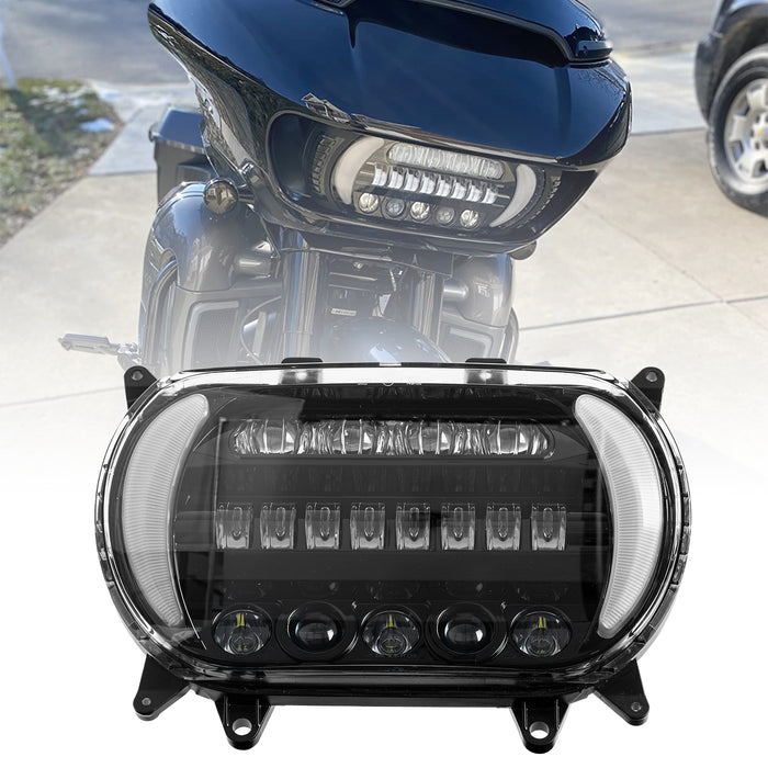 Harley-Davidson '15-'24 Road Glide 5.75" Black Dual Headlights with DRL and Turn Signals