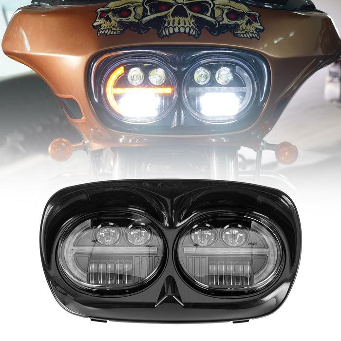 High-Performance Dual Visionz LED Headlight for '15-'25 Harley-Davidson Road Glide with Integrated DRL & Turn Signals