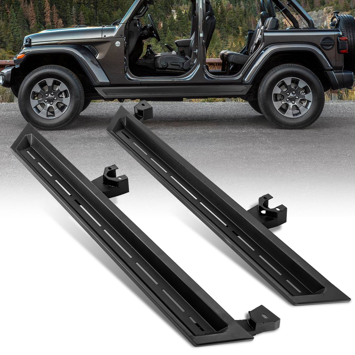 Jeep Running Boards Blade Series Carbon Steel Tubing for Jeep Wrangler ...