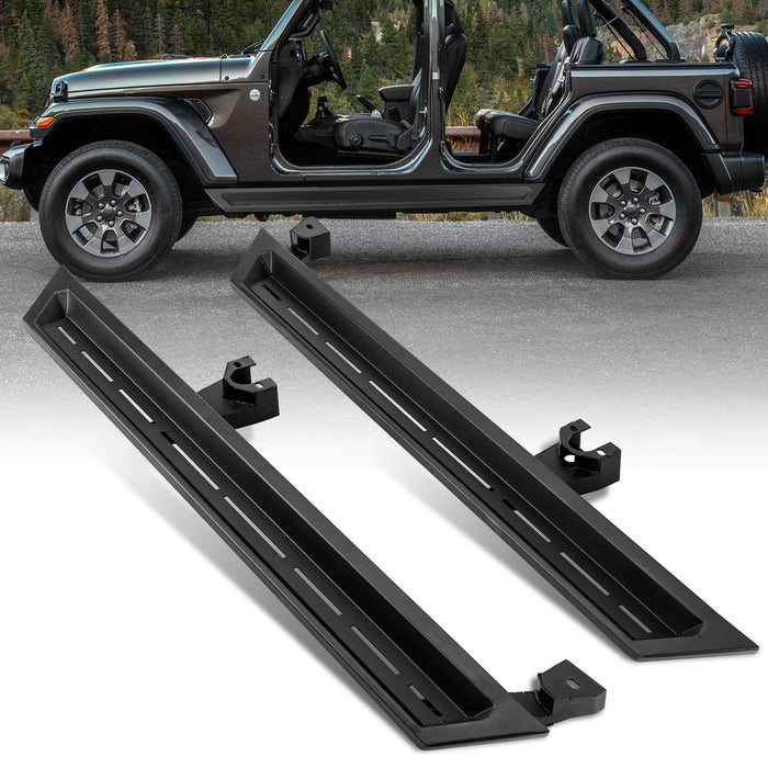 Jeep Running Boards Blade Series Carbon Steel Tubing for Jeep Wrangler JLU 4 Door (2018-2024）