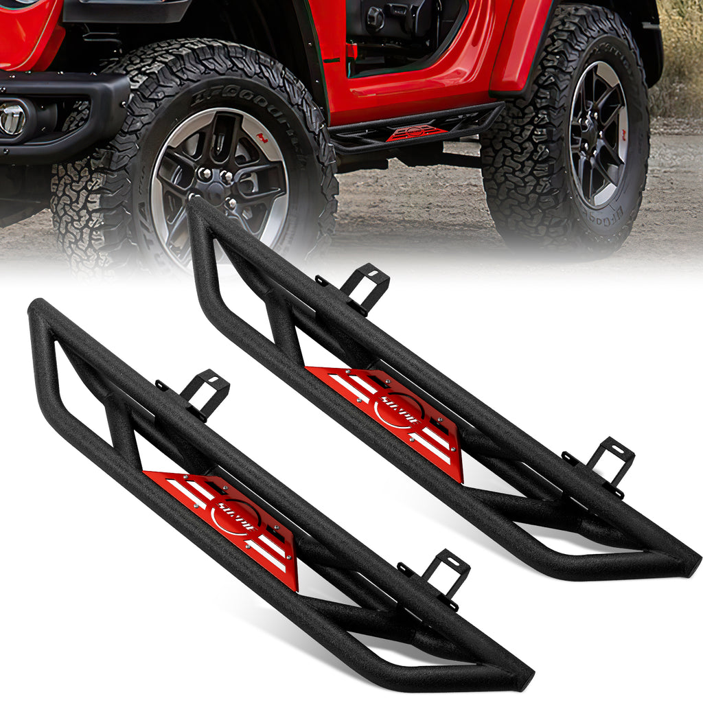 Jeep Wrangler JL 2 Door Black Stainless Steel Side Step Bars