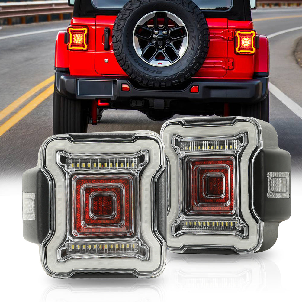 Matrix Sequential LED Tail Lights for 2018-2023 Jeep Wrangler — Sunpie