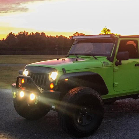 Jeep Wrangler RGB Color Rotating Halo LED Headlight Fog Light Combo