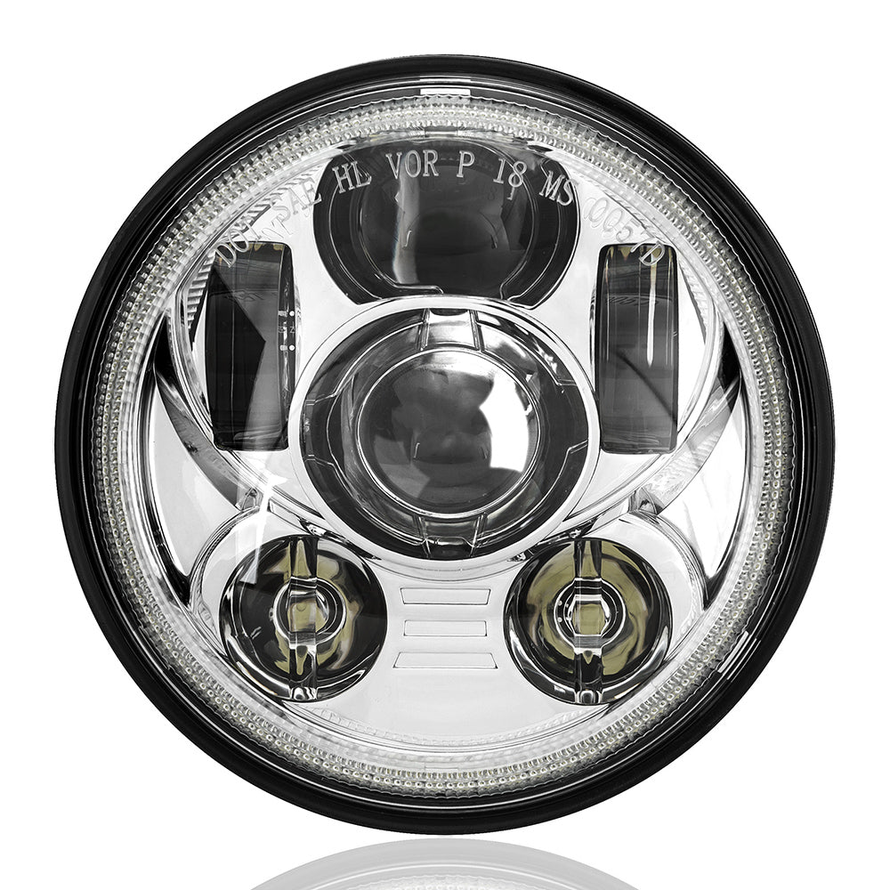 5.75 Inch LED Headlight for Harley Sportster XL 1200 883 H4 Black