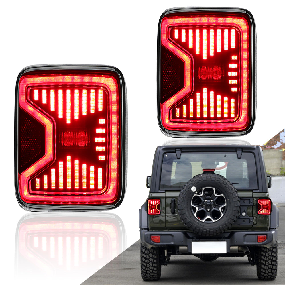 Smoked LED Tail Lights for 2018-2024 Jeep Wrangler JL JLU (Not JK