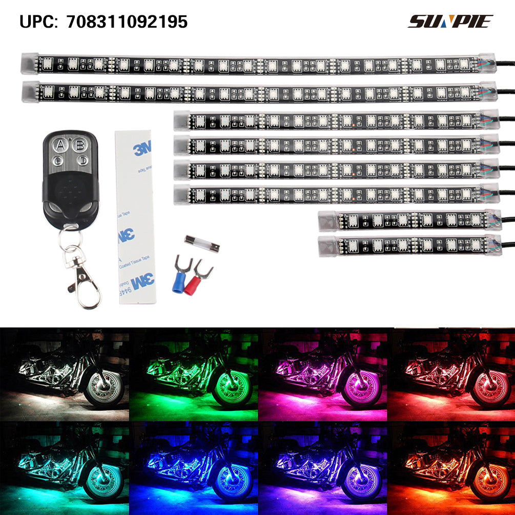 Motorcycle Rgb Led Strip Atmosphere Decorative Lights Remote