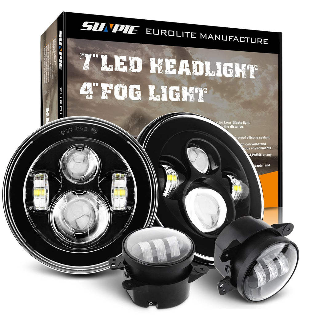 Sunpie 7inch Daymaker LED Headlights+4